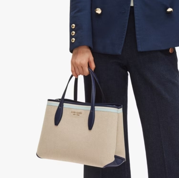 kate spade Handbags - Kate Spade Tan and Navy Tote